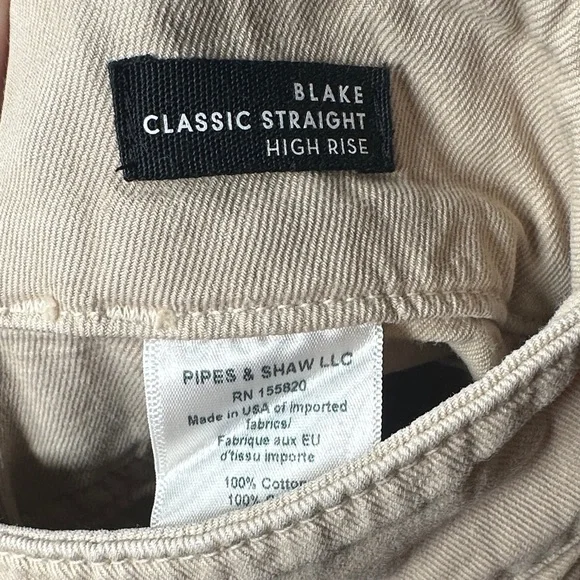 Veronica Beard Blake Classic Straight High Rise Jeans Tan - Picture 2 of 6